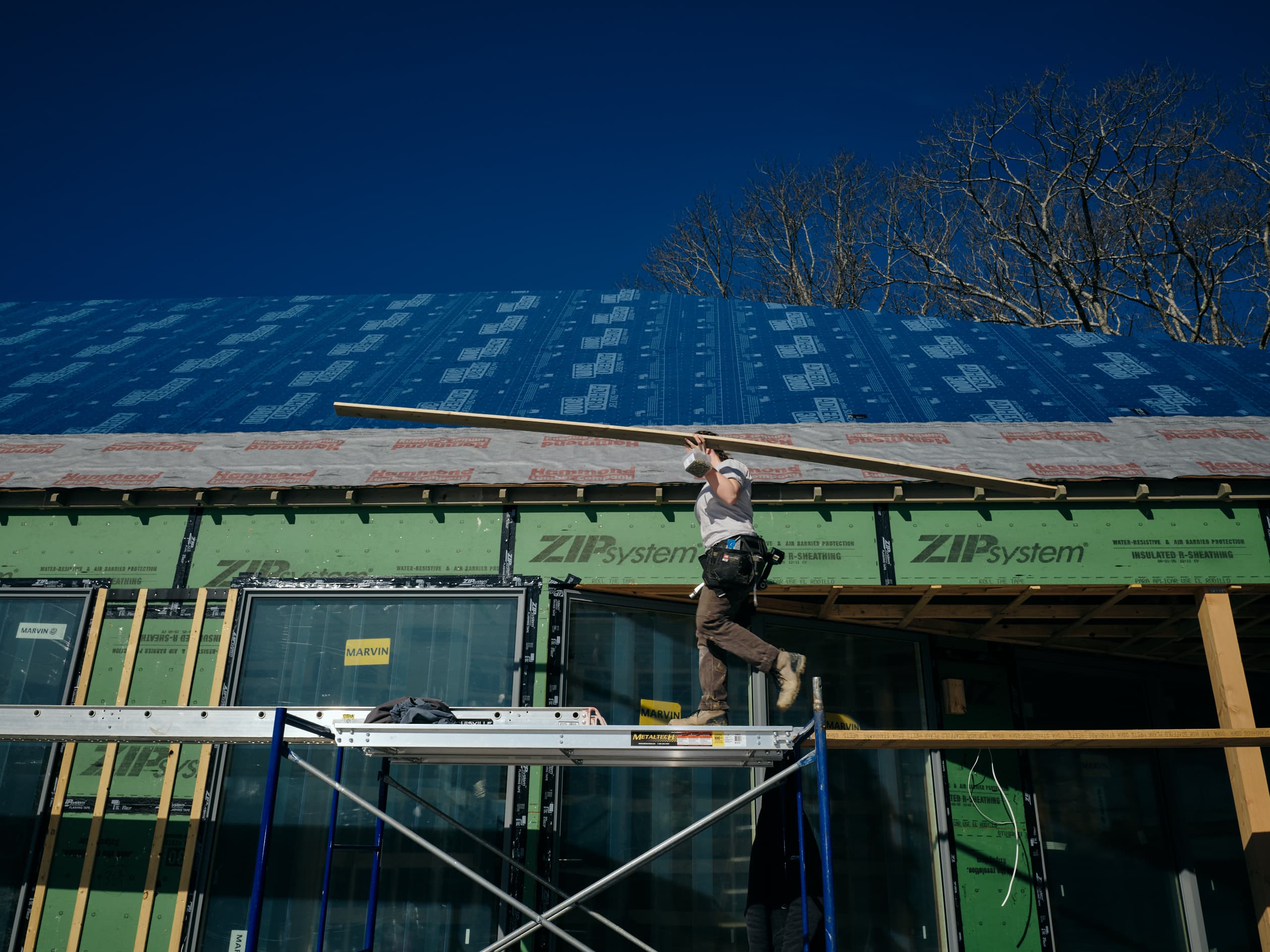Trade worker on a job site